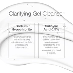 CLn Acne Cleanser shown in a shower routine for body and face cleansing