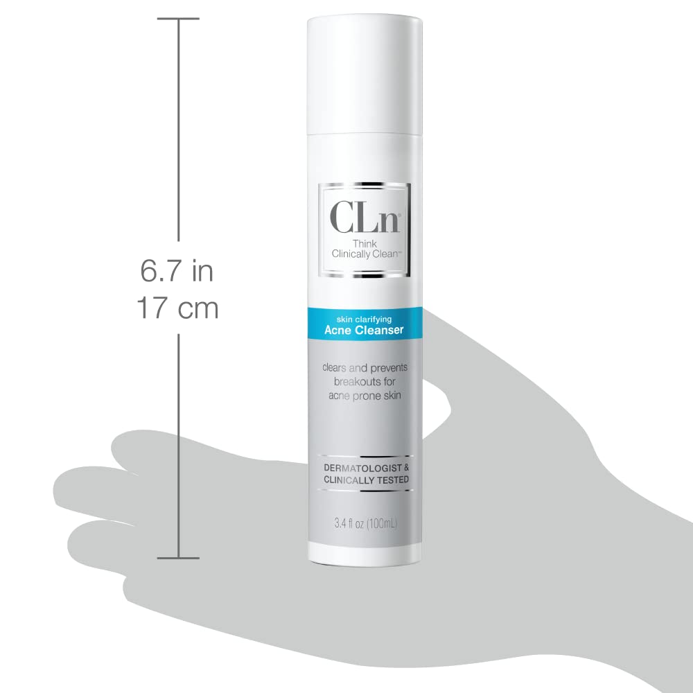 CLn Acne Cleanser travel-ready bottle fits in bags