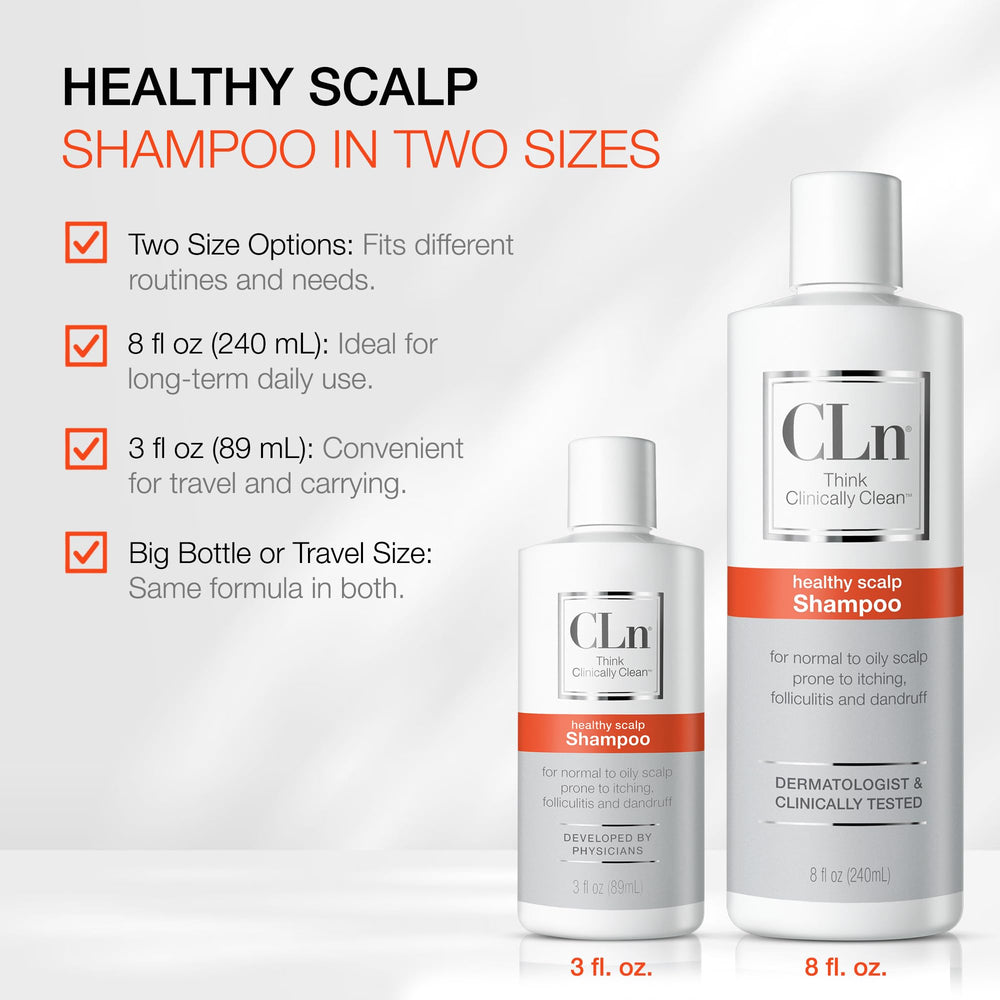 CLn Shampoo front view with 8 oz bottle ready for routine cleansing