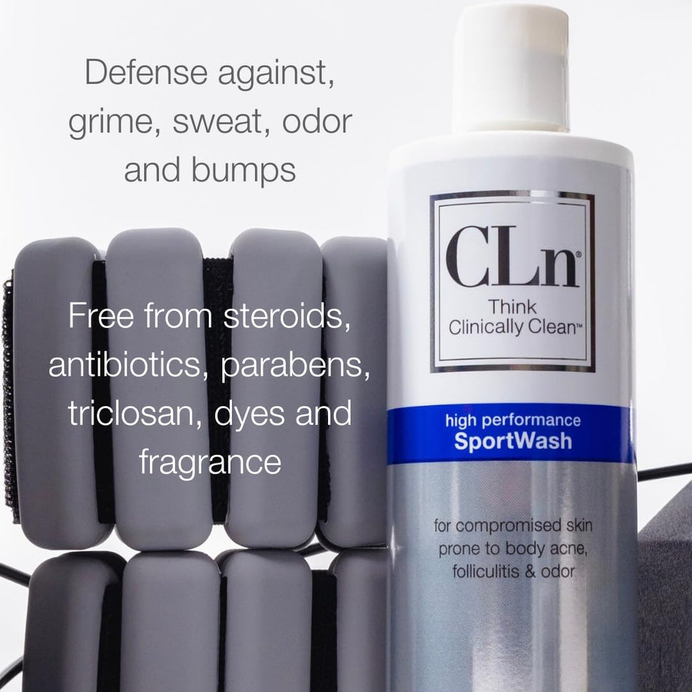 Gym bag scene with CLn SportWash ready for post workout care
