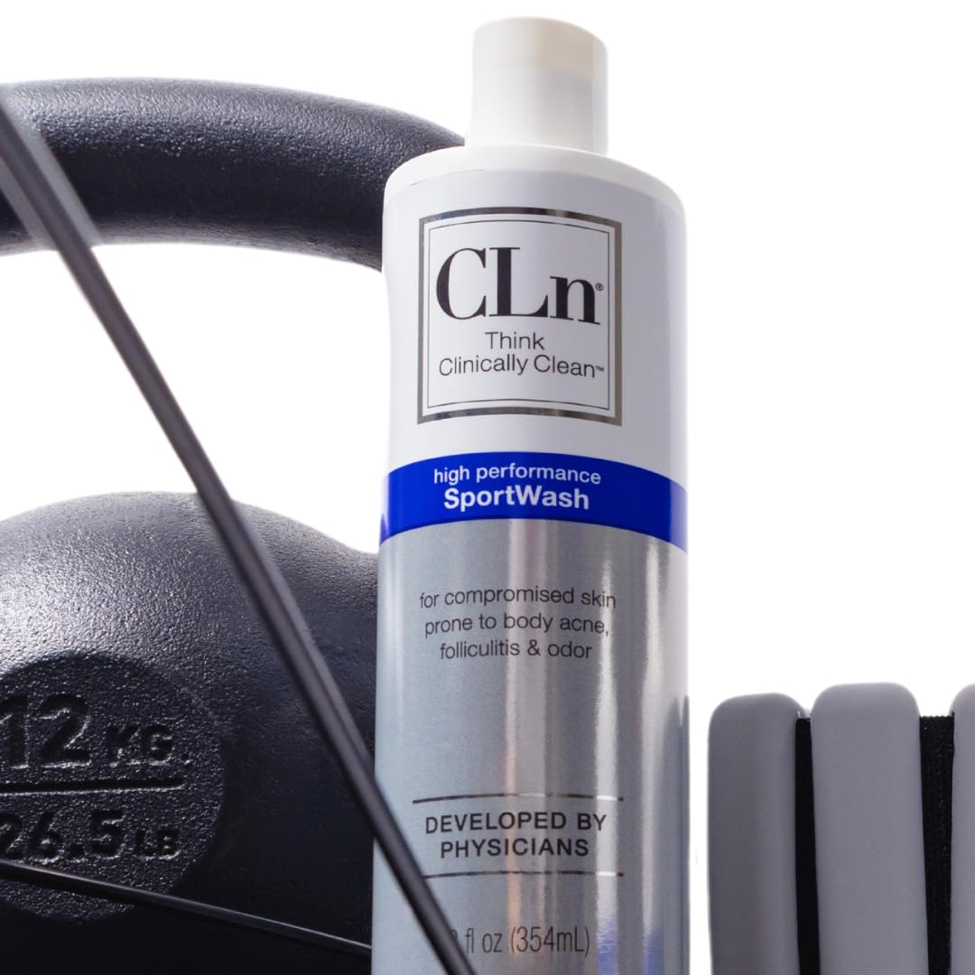 Close up of CLn SportWash label emphasizing hypoallergenic promise