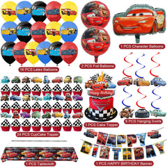 Cloira Cars balloons set adds vibrant color and festive flair.