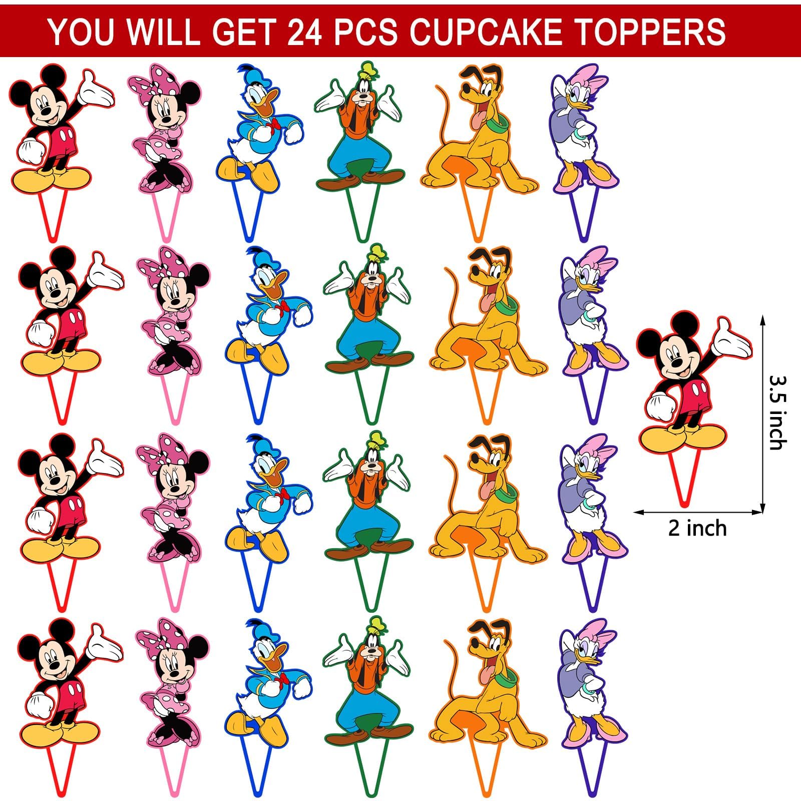 Cloira mouse toppers showcase six styles for varied dessert decor.
