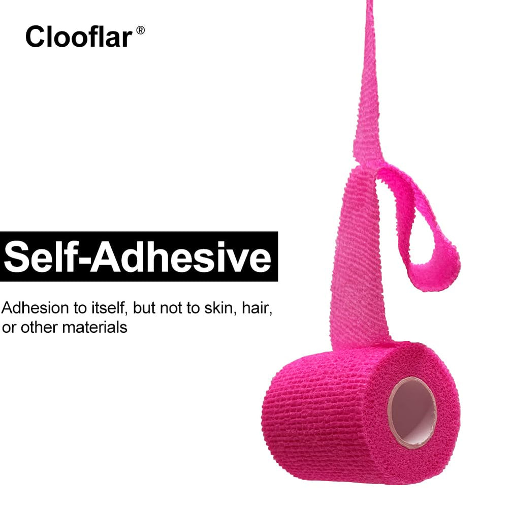 Clooflar self-adhesive bandage wrap adheres to itself with no residue