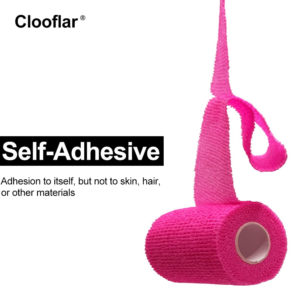 Clooflar self-adhesive bandage wrap adheres to itself for secure, painless removal.