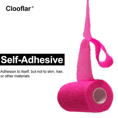 Clooflar self-adhesive bandage wrap adheres to itself for secure, painless removal.