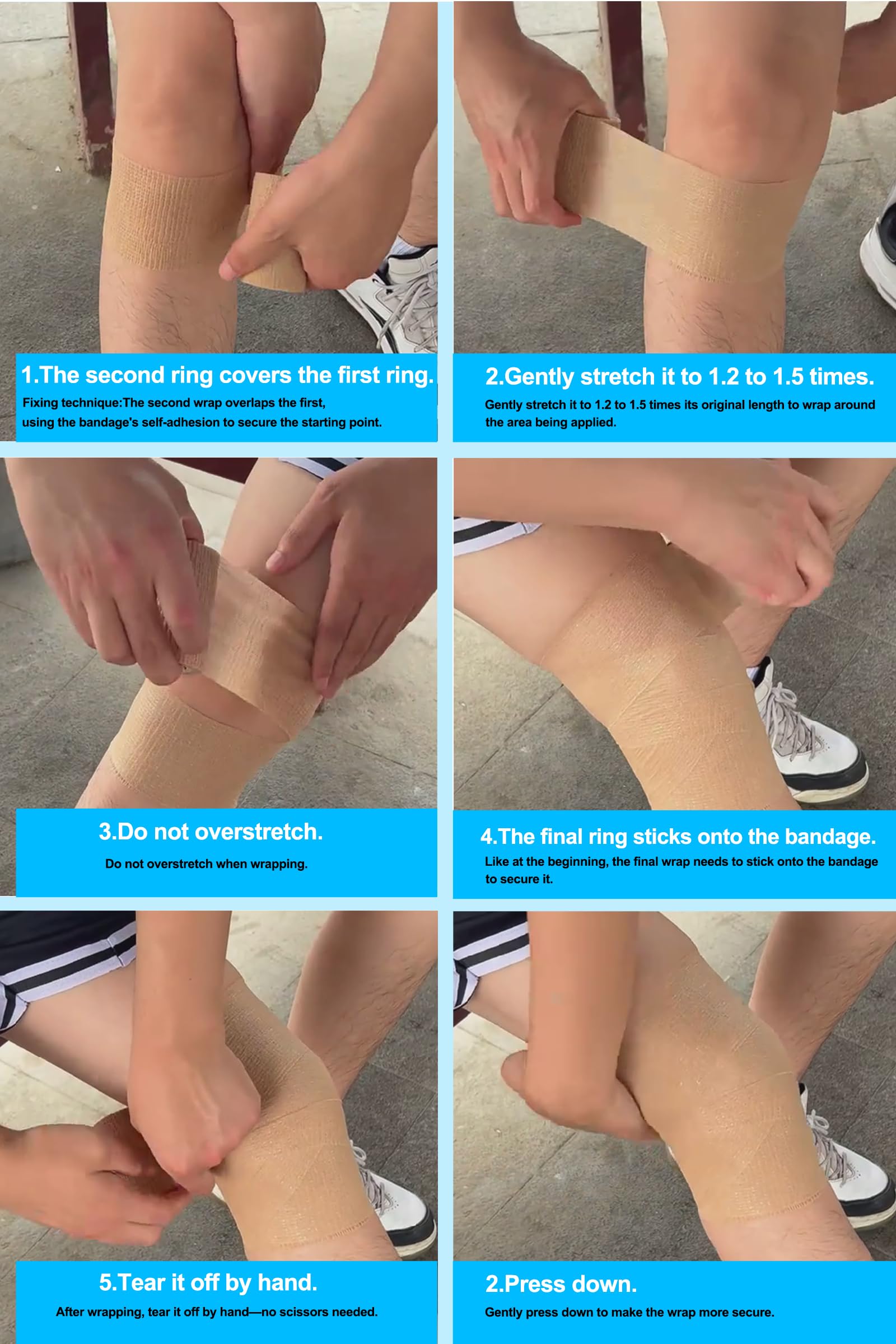 Clooflar versatile sports wrap suitable for knees, wrists, ankles and grip tape.