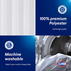 Clorox 2-in-1 curtain made from 100% polyester for durable daily use