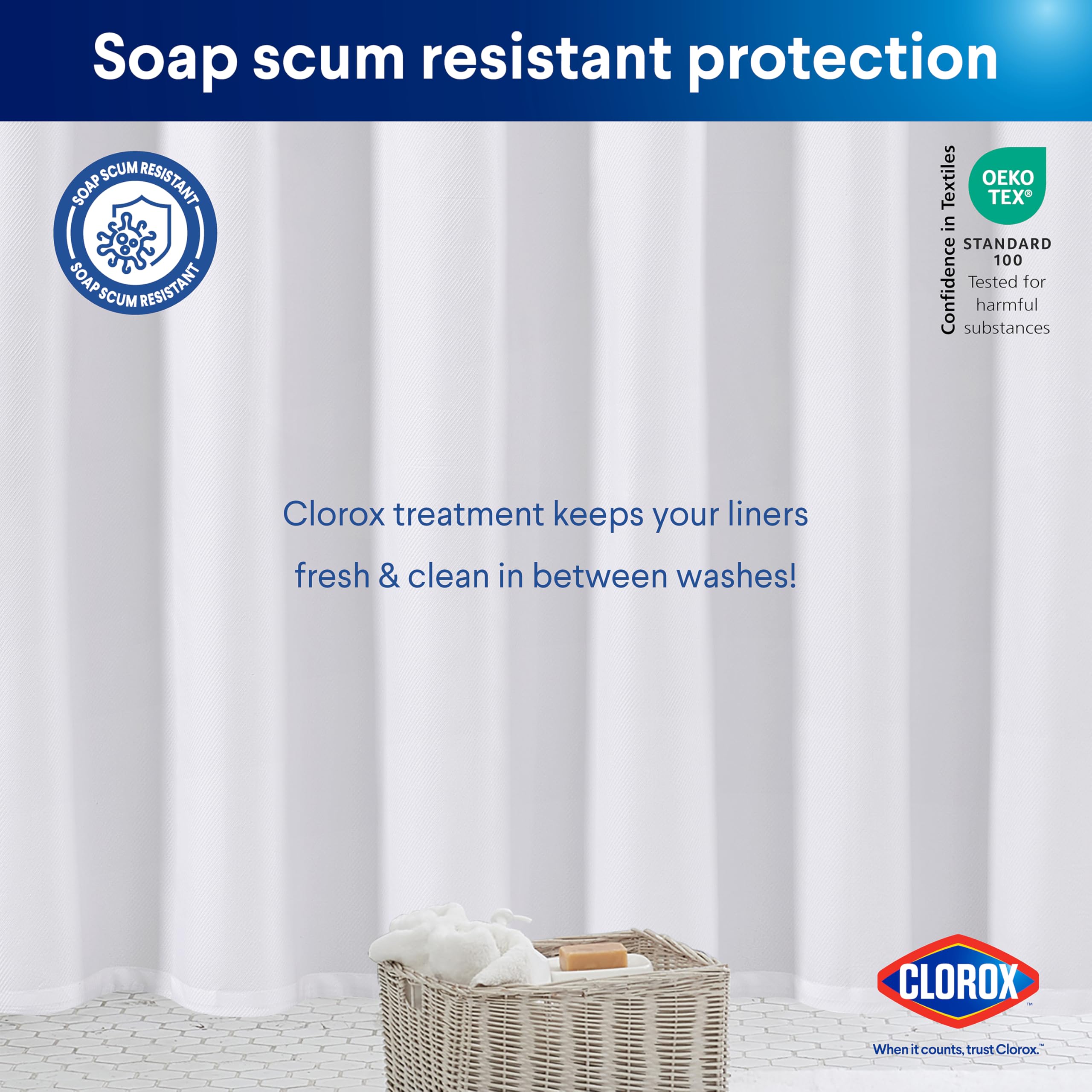 Clorox 2-in-1 curtain offers easy-care fabric