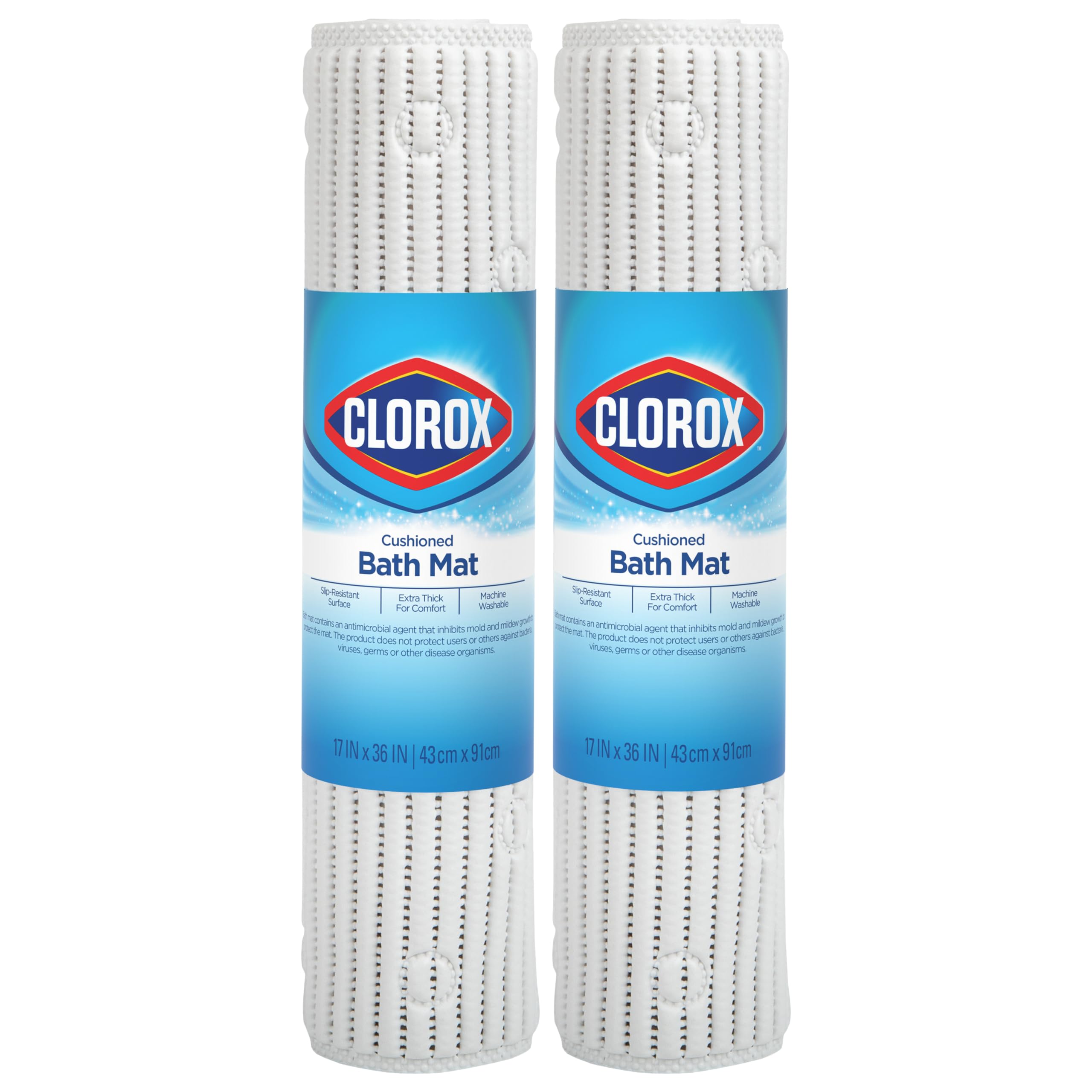 Clorox cushioned shower mat with anti-slip suction cups for in-tub stability