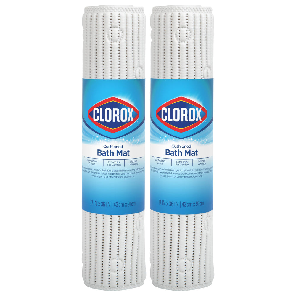 Clorox cushioned shower mat with anti-slip suction cups for in-tub stability
