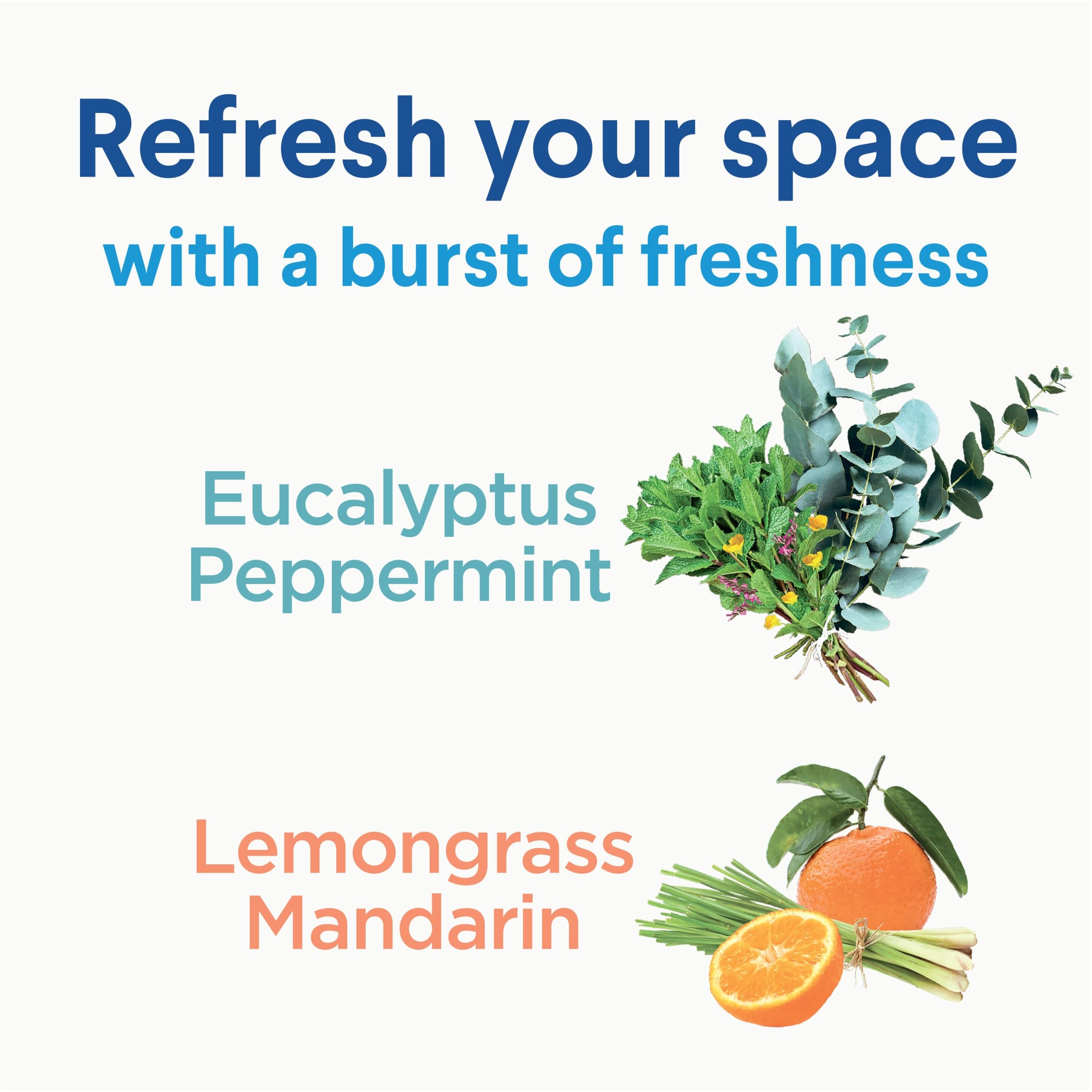 Disinfects kitchen surfaces with Clorox Disinfecting Mist Lemon Orange Blossom