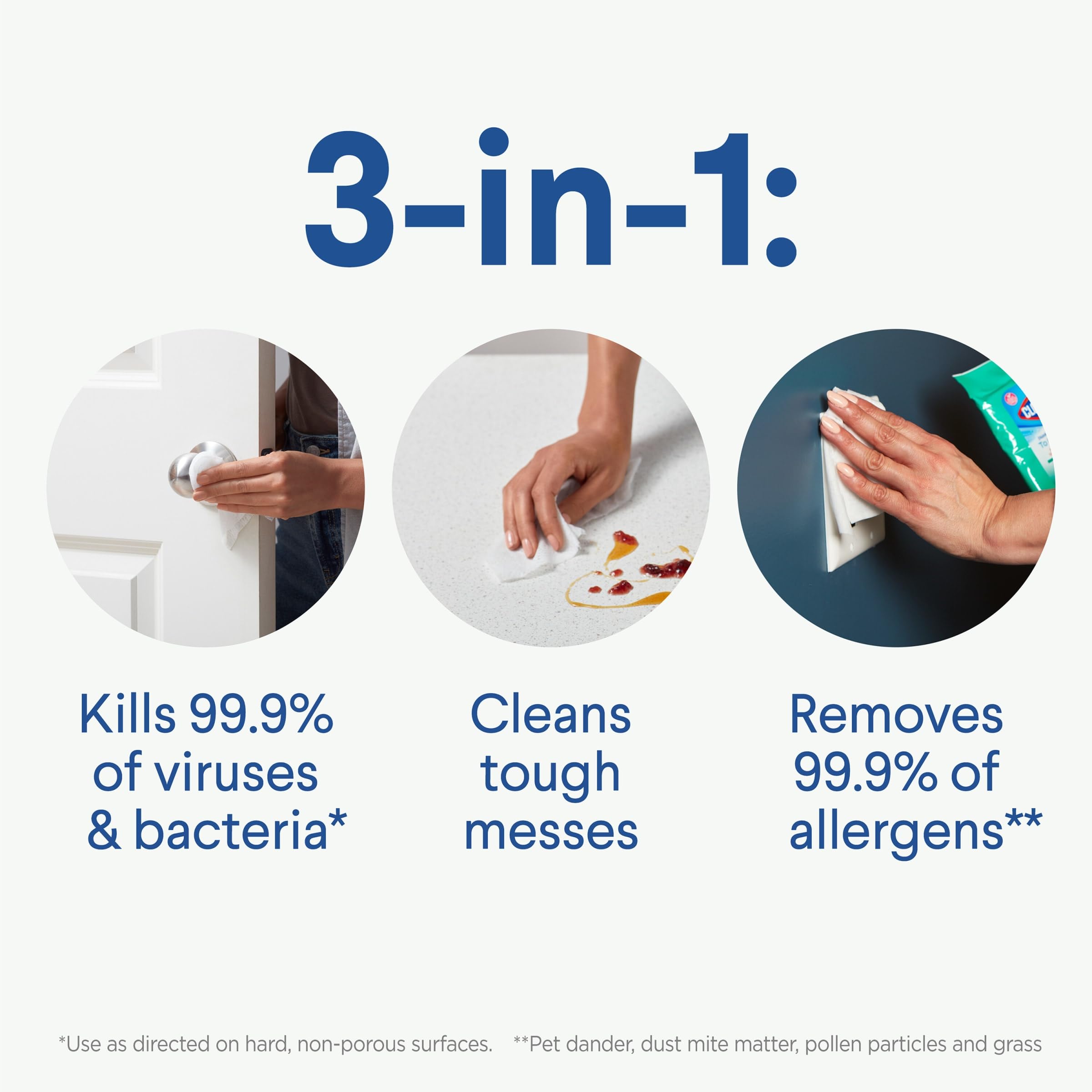 Clorox Disinfecting Wipes on kitchen counter for quick mess cleanup