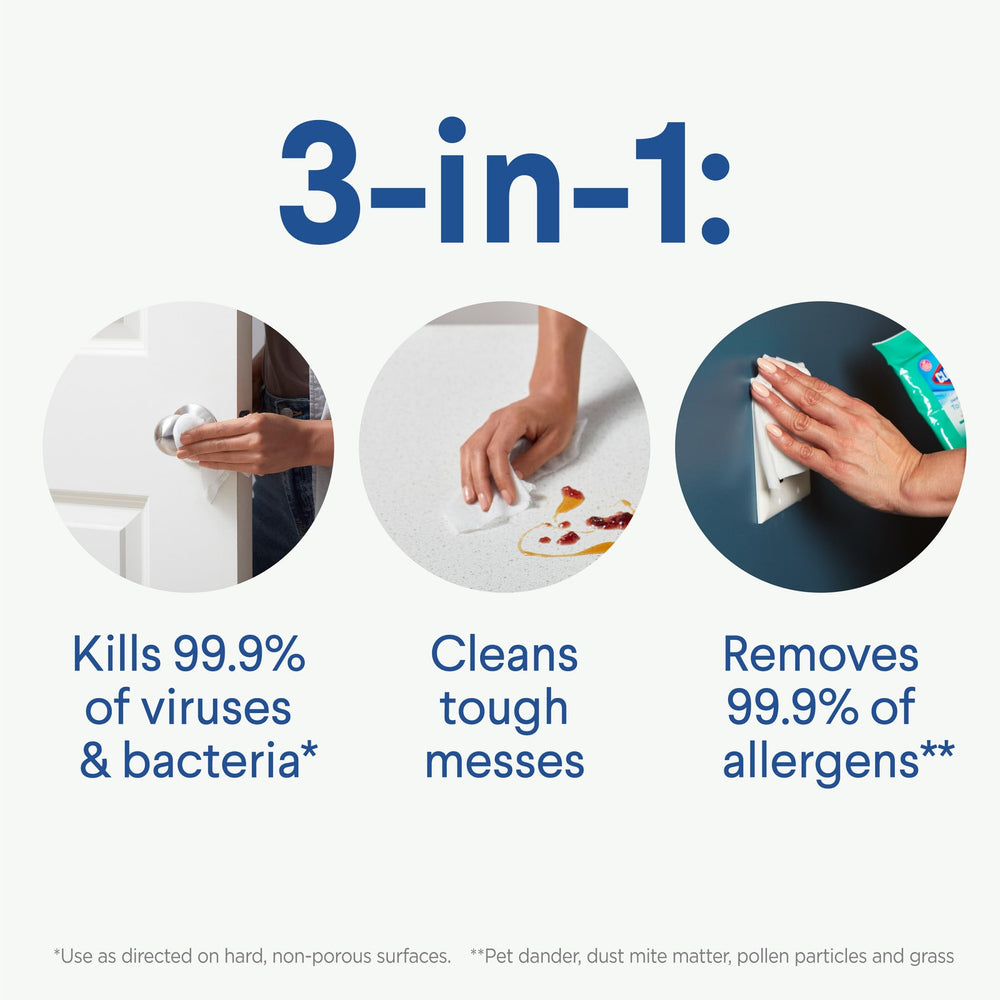 Clorox Disinfecting Wipes on kitchen counter for quick mess cleanup