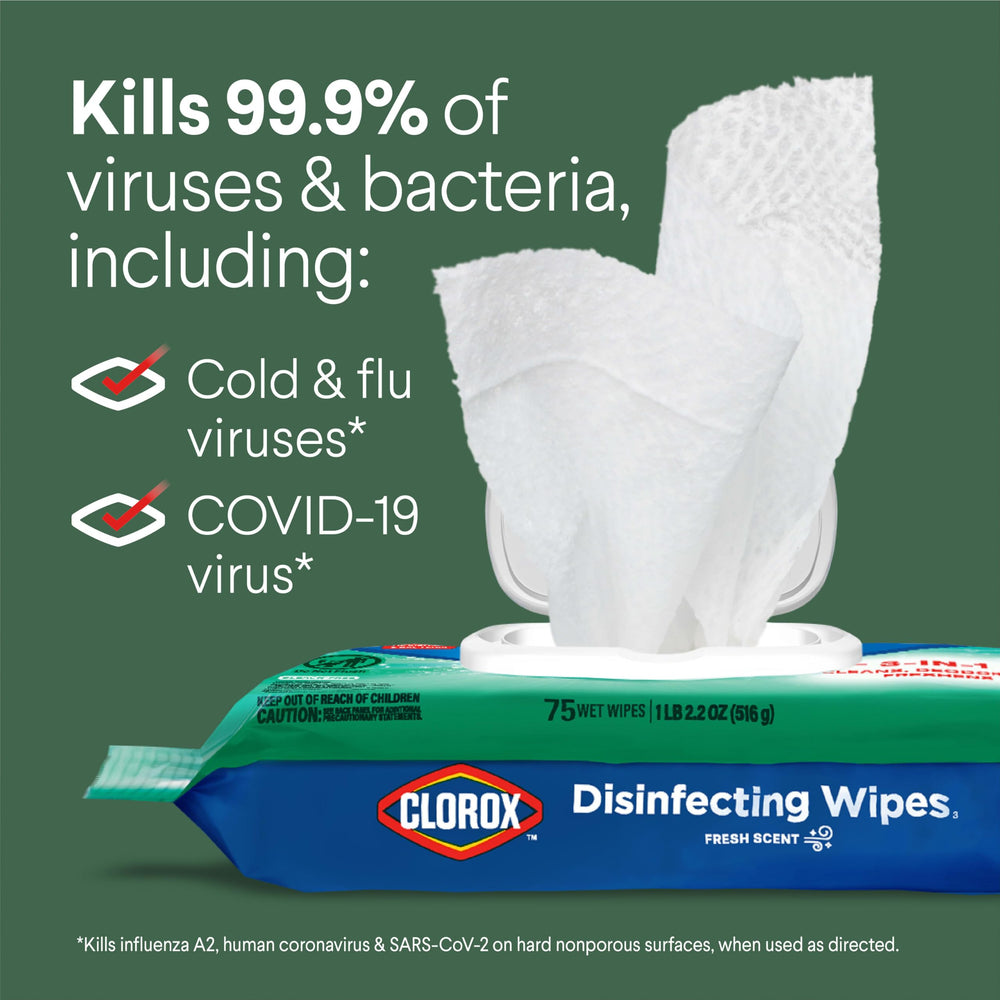 Clorox Disinfecting Wipes safely clean stainless steel appliances.