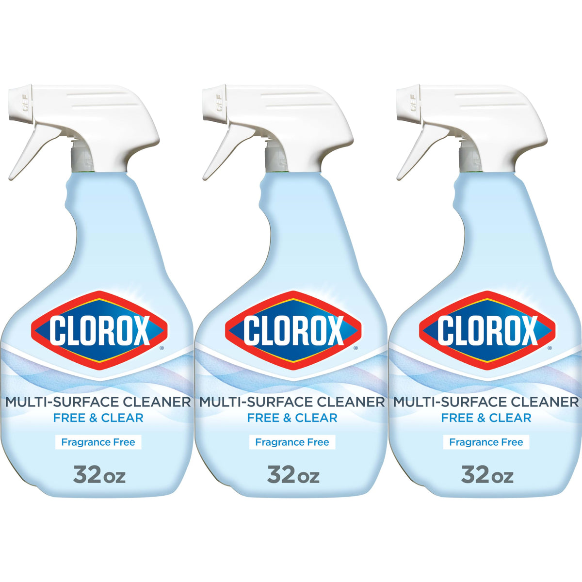Clorox Free & Clear spray bottle for versatile all-surface cleaning.