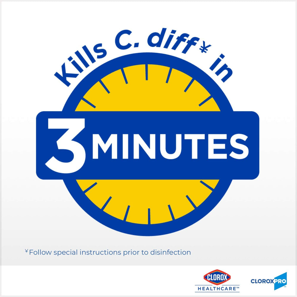 Label highlights a three-minute kill time for C. difficile and C. auris.