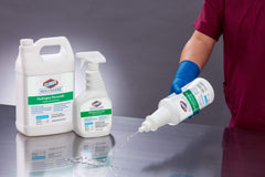 Hard surface application demonstrates fast disinfection on nonporous materials.