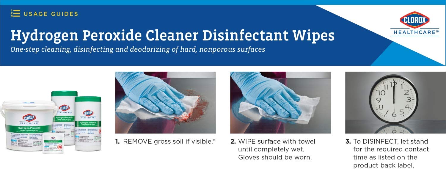 Clorox Healthcare Hydrogen Peroxide Wipes glass surface cleaning example