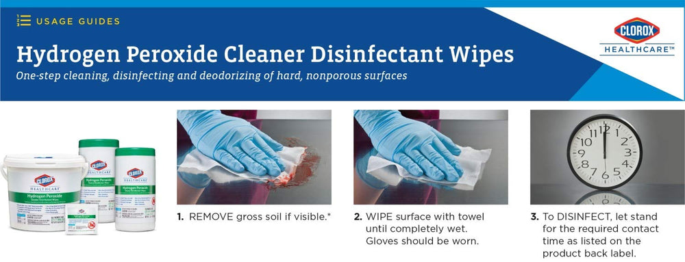 Clorox Healthcare Hydrogen Peroxide Wipes glass surface cleaning example