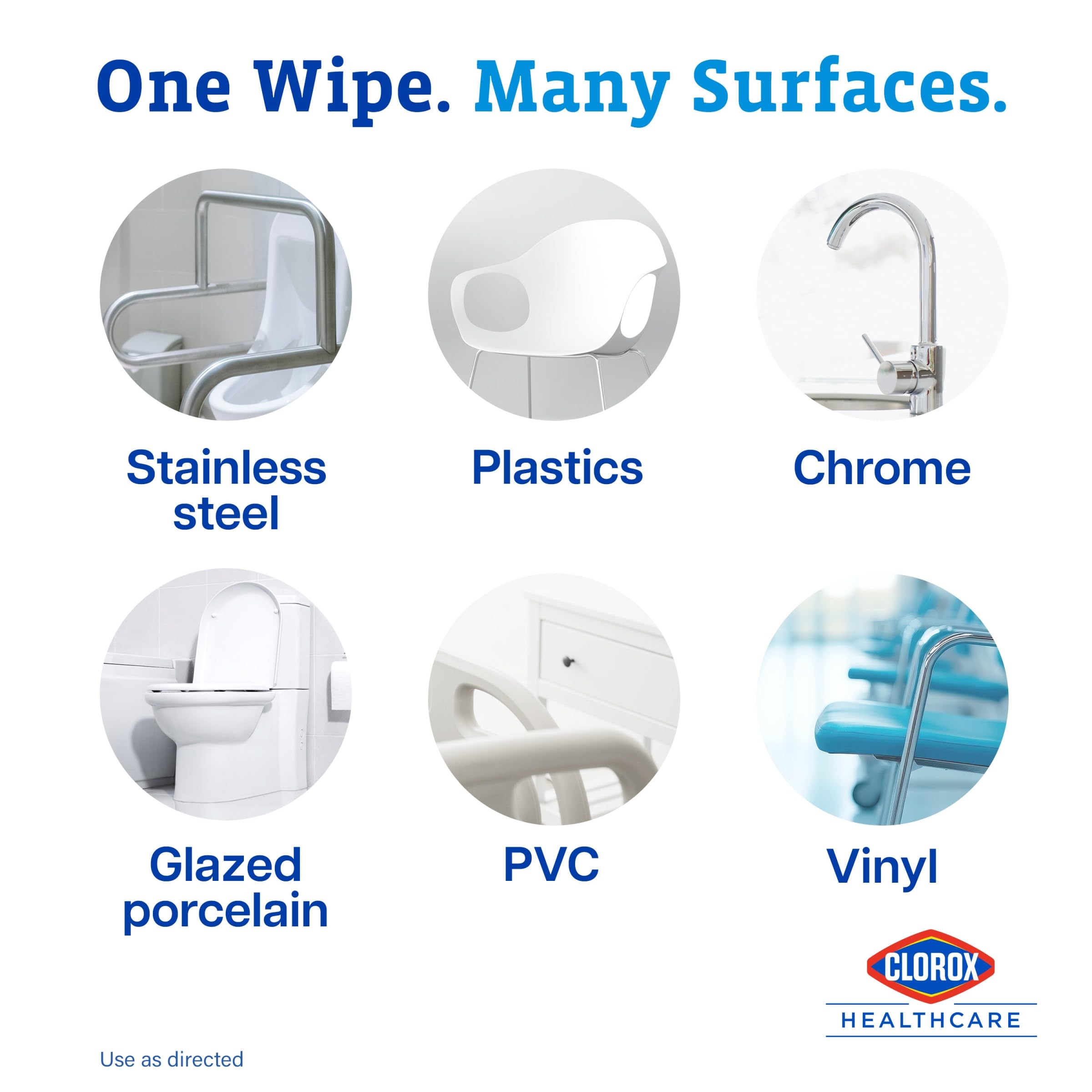 Clorox Healthcare wipes fragrance-free label, suitable for patient areas.