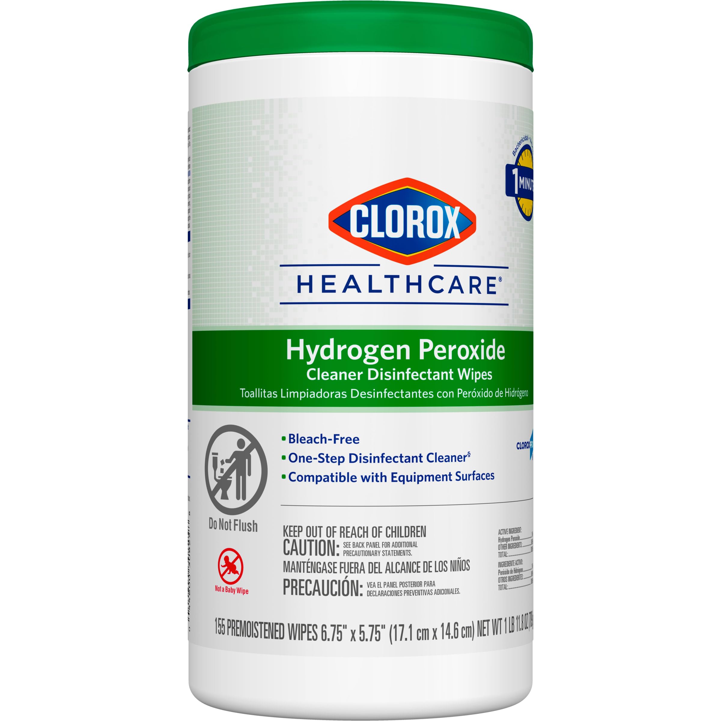 Clorox Healthcare wipes stainless steel and chrome compatibility for daily cleaning.