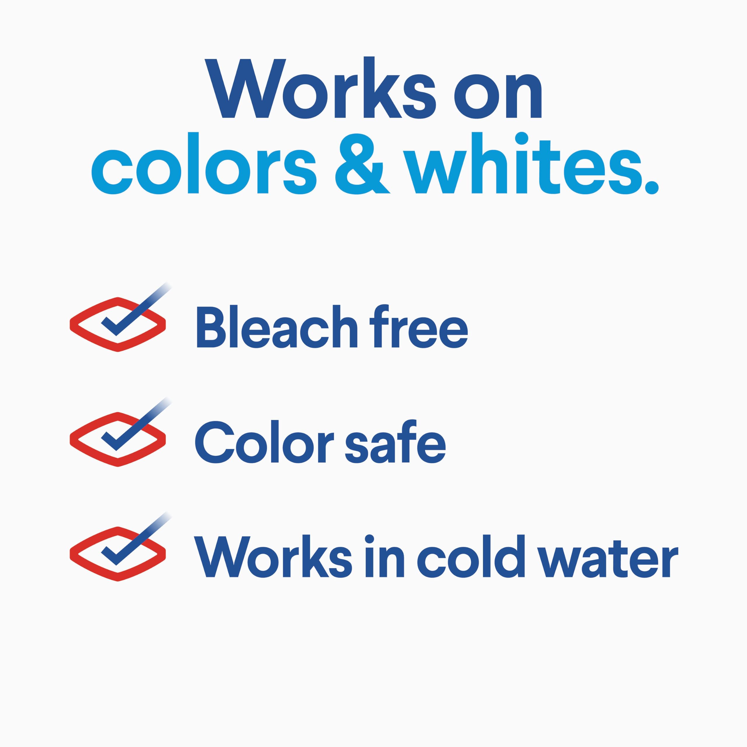 Clorox Laundry Sanitizer ingredients graphic conveys 0 percent bleach and color safe chemistry