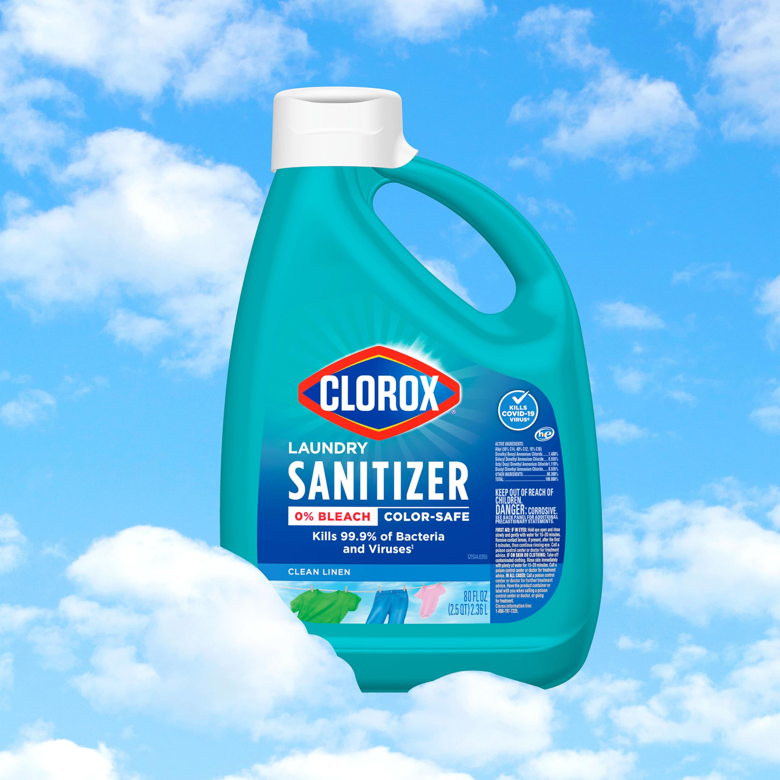 Clorox Laundry Sanitizer pack 2 visual emphasizes value for households