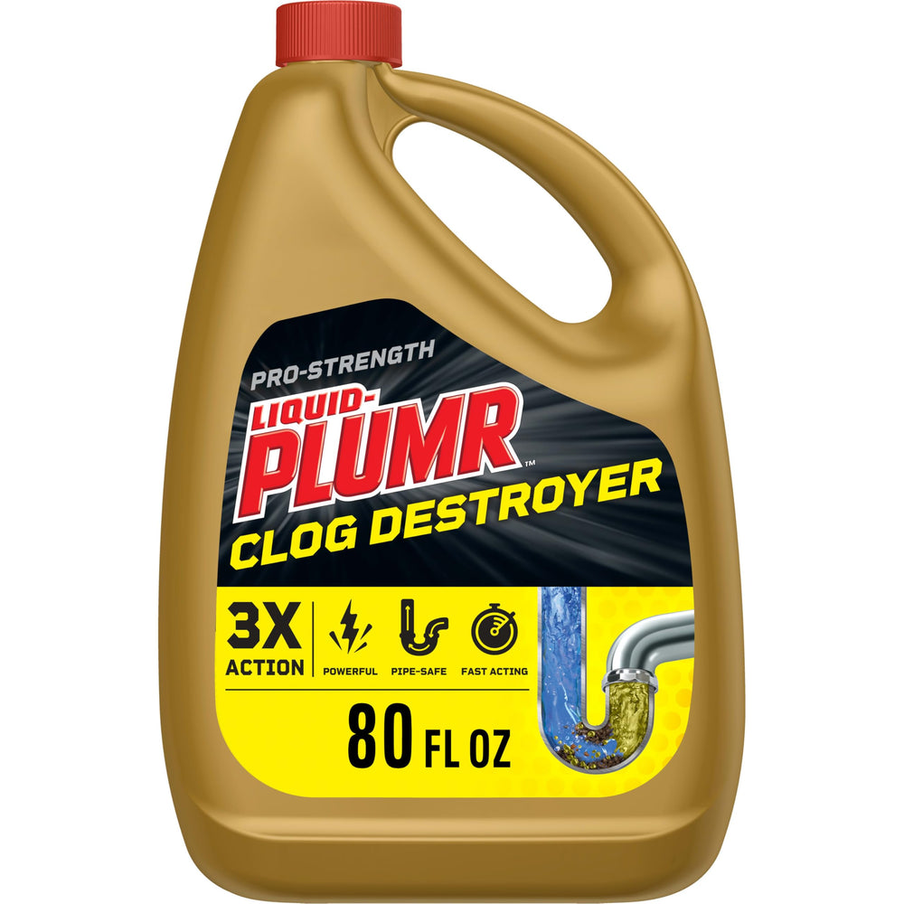 Clorox Liquid-Plumr Pro-Strength bottle pour dissolves clogs quickly