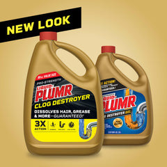 Clorox Liquid-Plumr Pro-Strength gel penetrating a hair clog