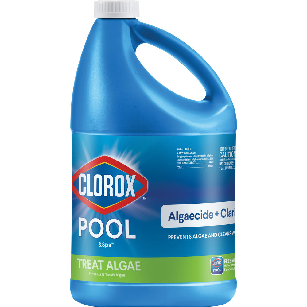 Clorox Pool&Spa algaecide bottle front view for easy algae prevention