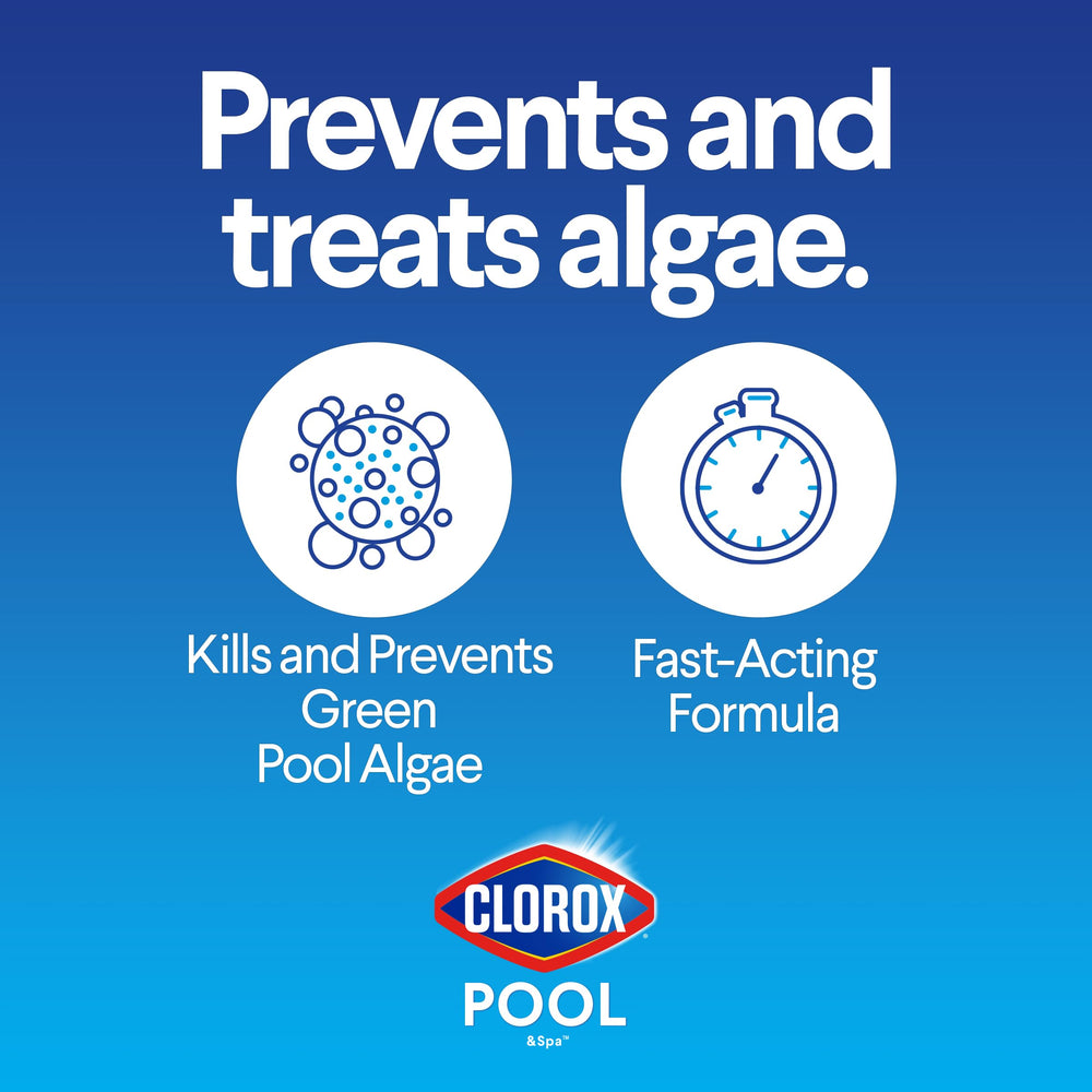 CLOROX Pool&Spa algaecide promotes crystal-clear pool water