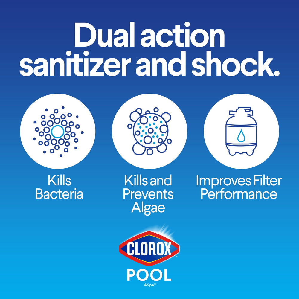 CLOROX Pool&Spa All-in-One XtraBlue bottle reduces eye irritation and odors