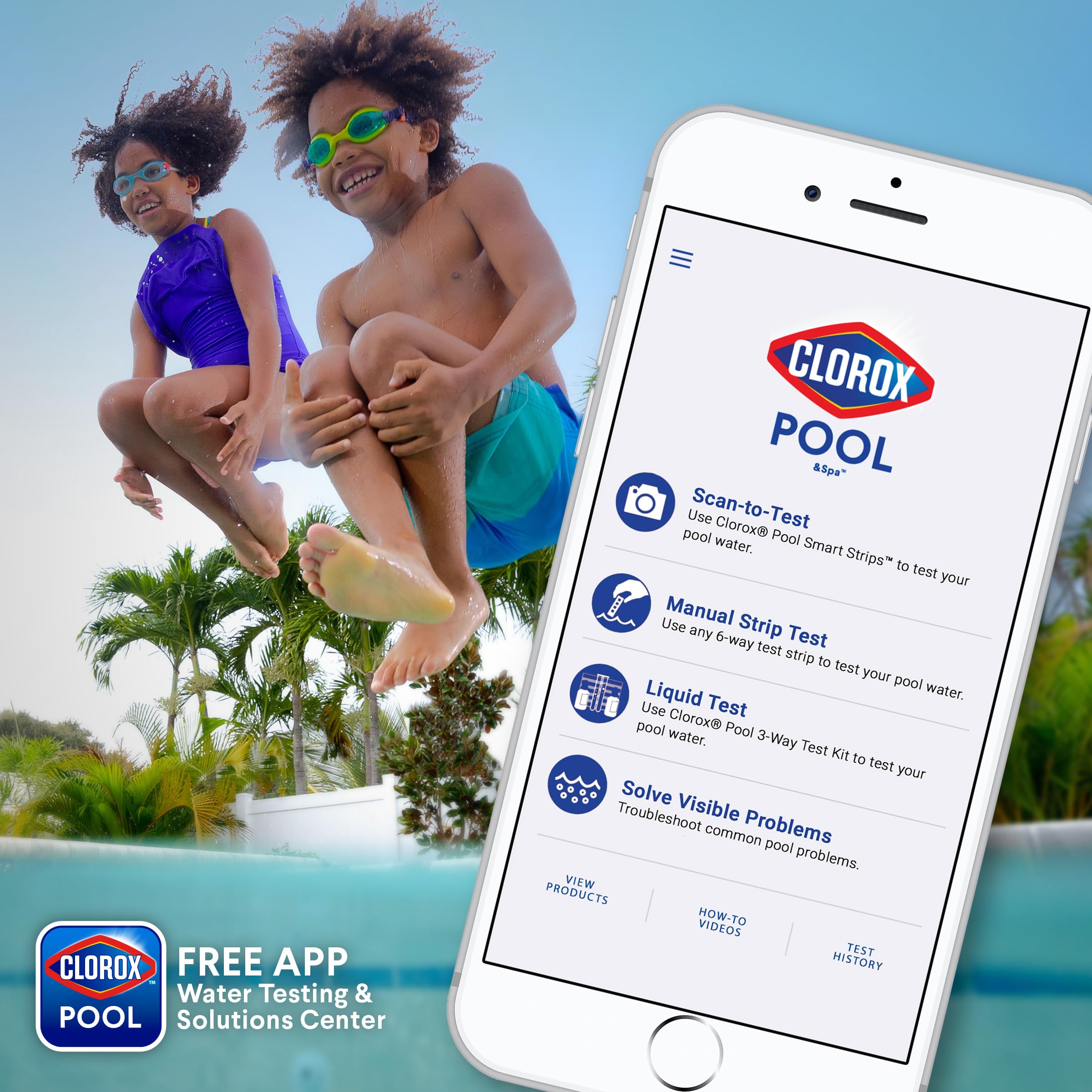 CLOROX Pool&Spa non-foaming formula helps prevent foam