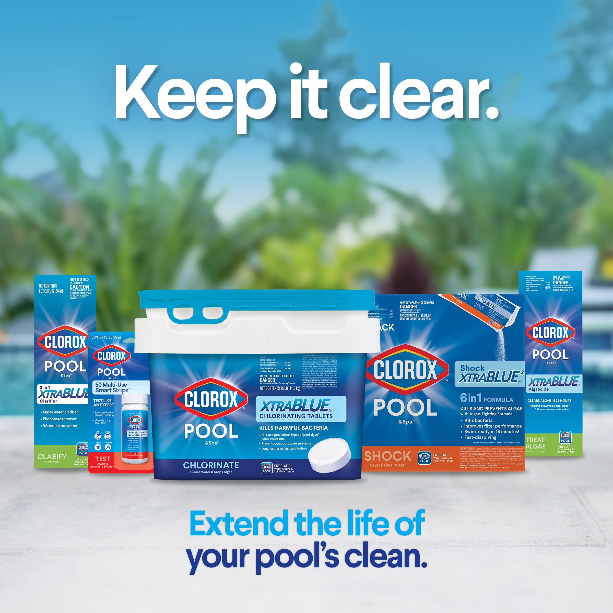 CLOROX Pool&Spa algaecide compatible with saltwater pools