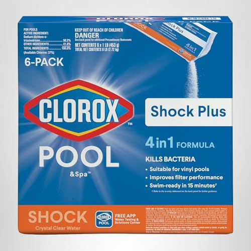Mobile app help showing pool problem solving and dosage tips.