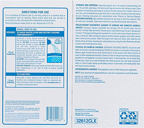 Dissolving powder action demonstrates fast, no premix shock treatment.