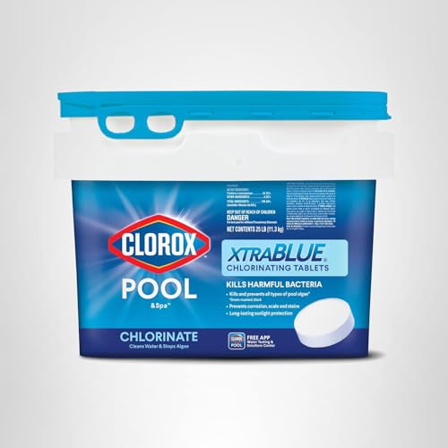 25 lb bucket supports ongoing pool sanitation and algae control.
