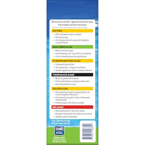 Targets green, mustard, and black algae for comprehensive protection.