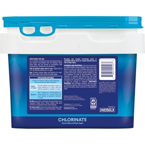 XtraBlue tablets dispensed into skimmer for steady dosing.