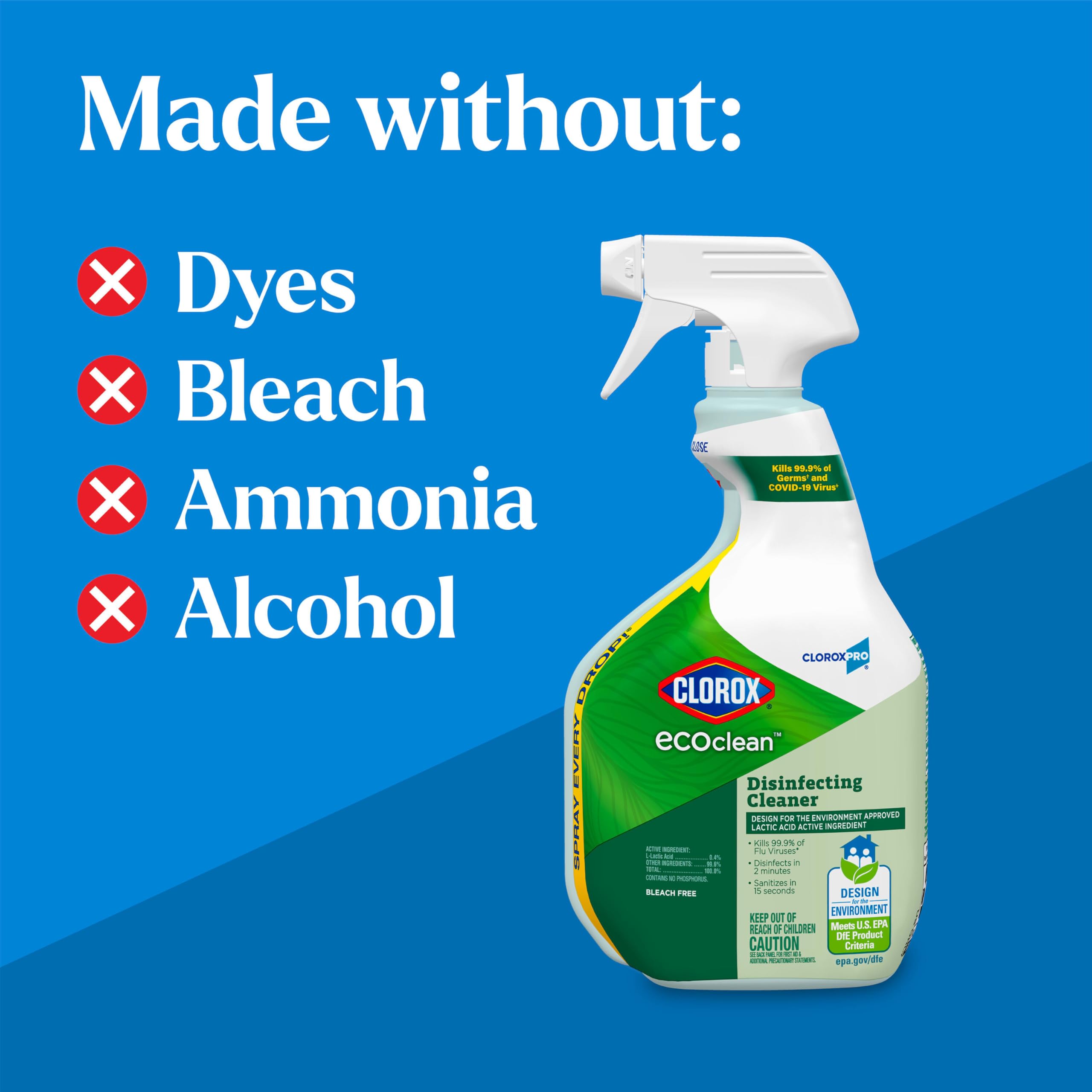 Clorox Pro EcoClean surface cleaning in action on a kitchen counter