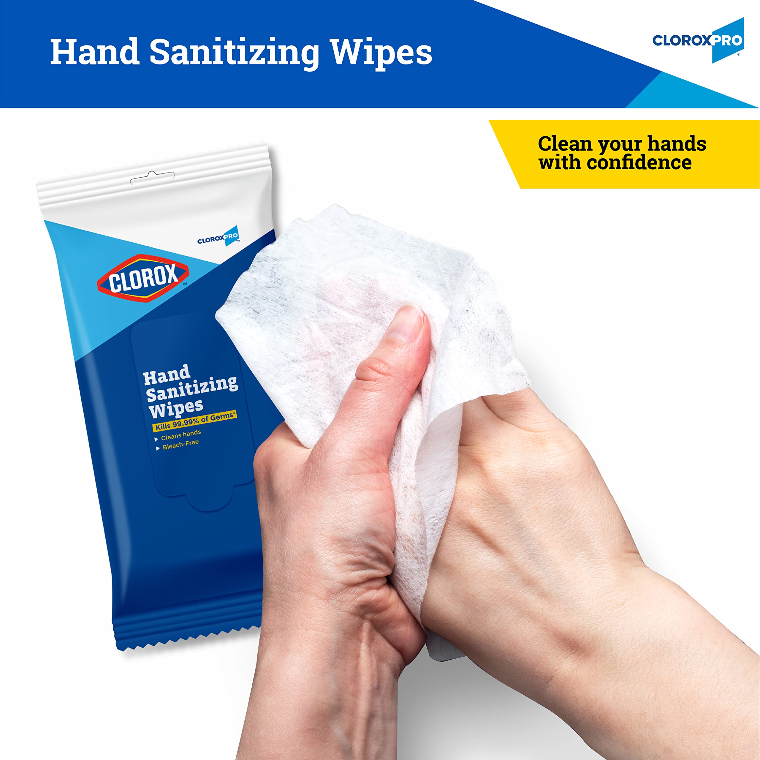 Clorox Pro hand wipes remove dirt effectively after travel or classroom activities.