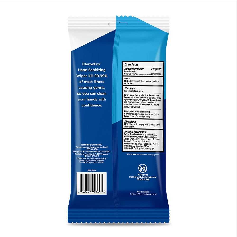 Clorox Pro hand wipes are FDA-registered for reliable daily use.