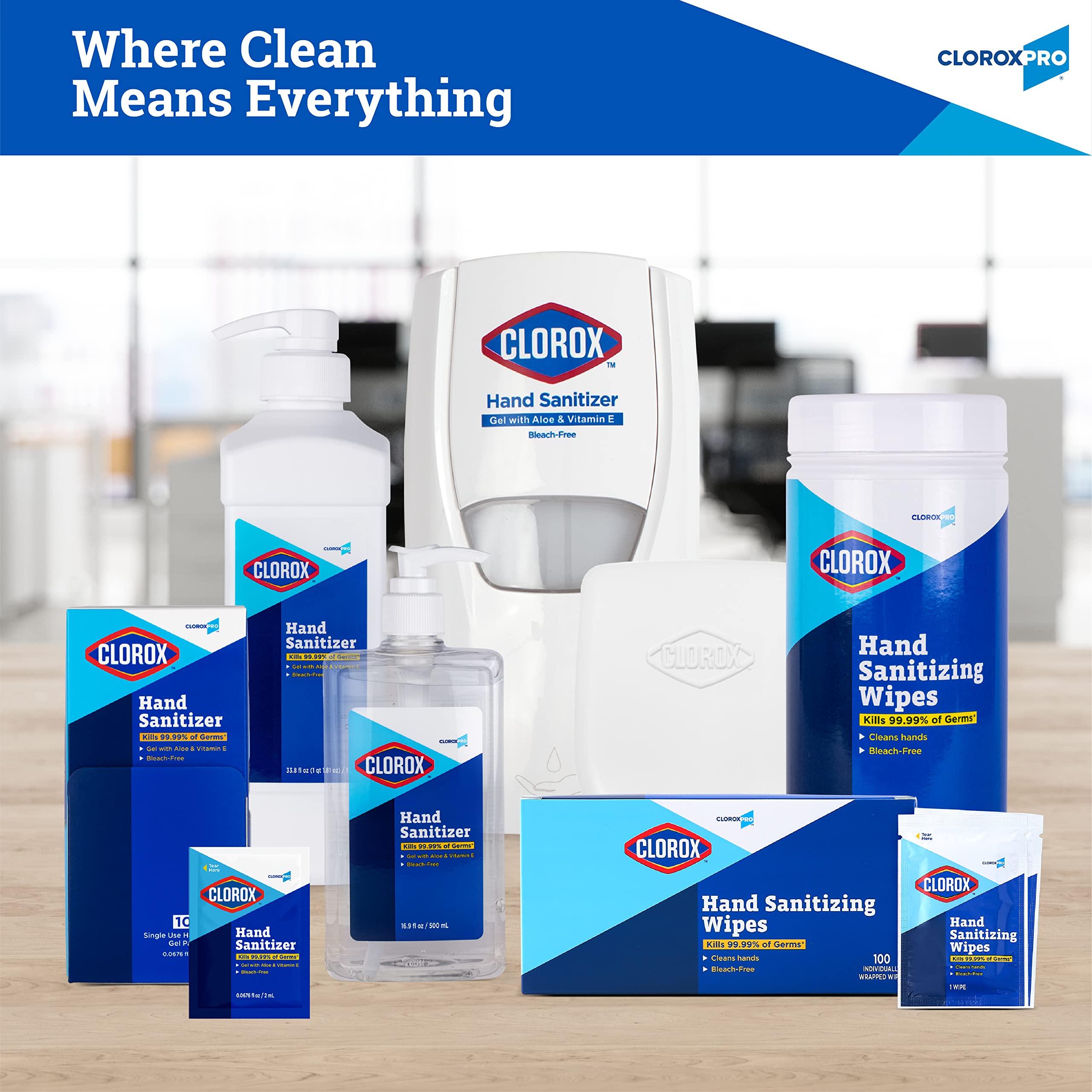 Clorox Pro resealable pack keeps wipes moist and ready.