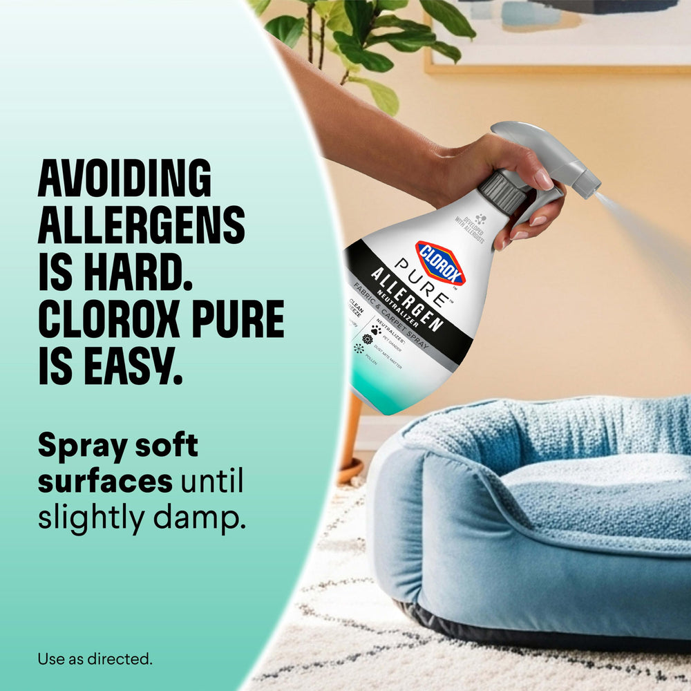 Clorox PURE Aller-Fresh technology graphic illustrating allergen neutralization