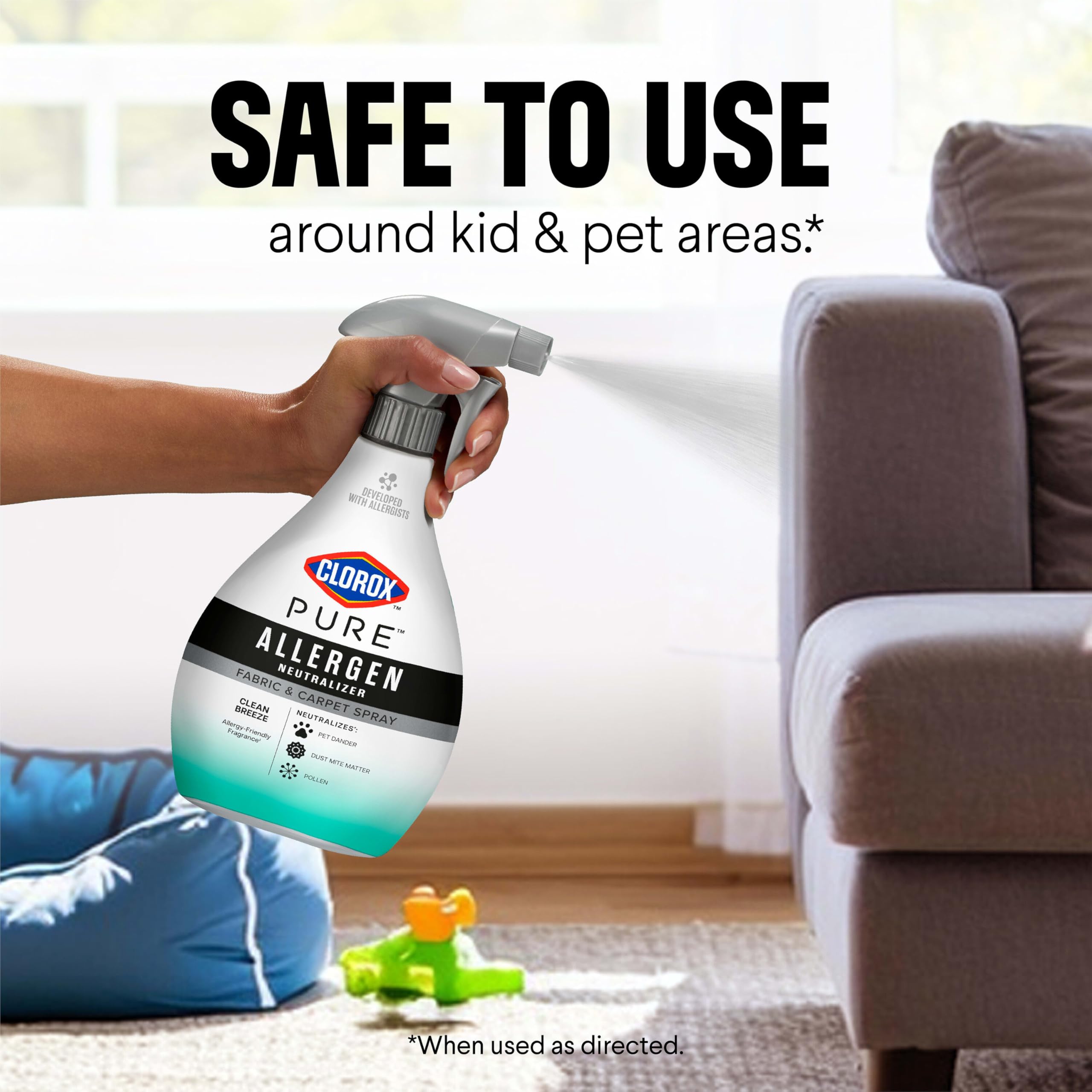 Clorox PURE allergen-free fragrance label emphasizing fragrance absence