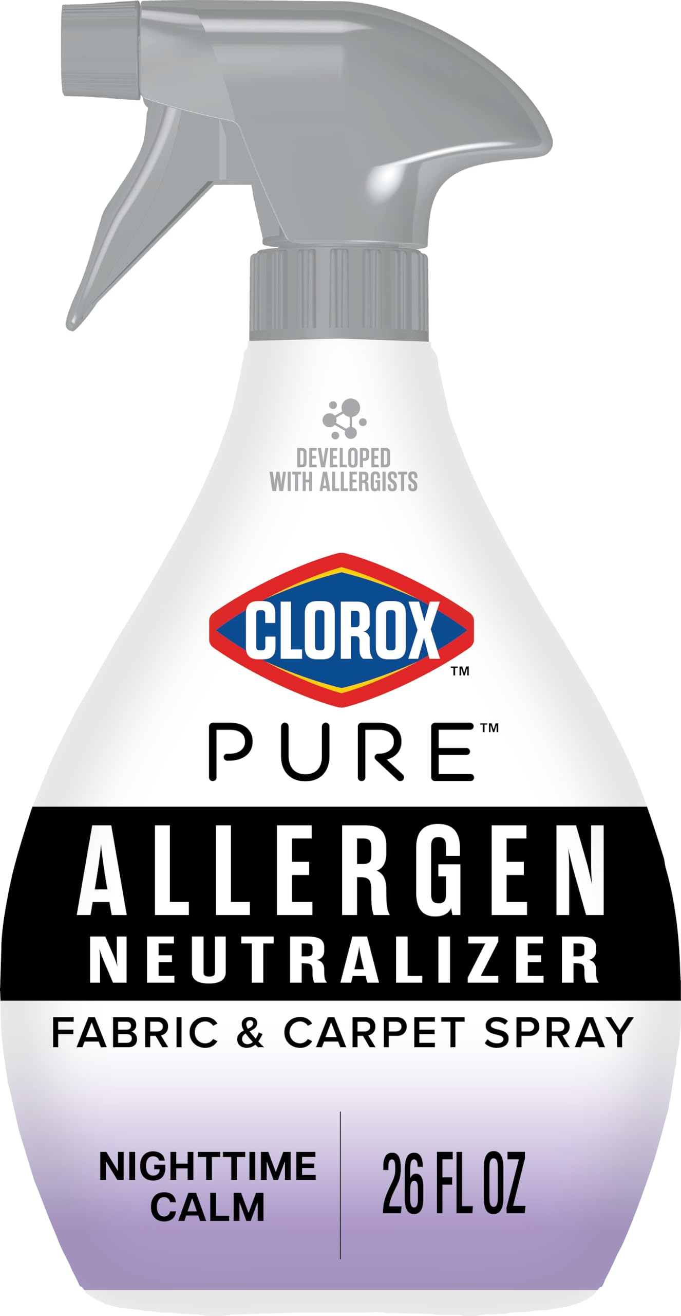 Clorox PURE Allergen Neutralizer bottle with Nighttime Calm for fabrics and allergens.