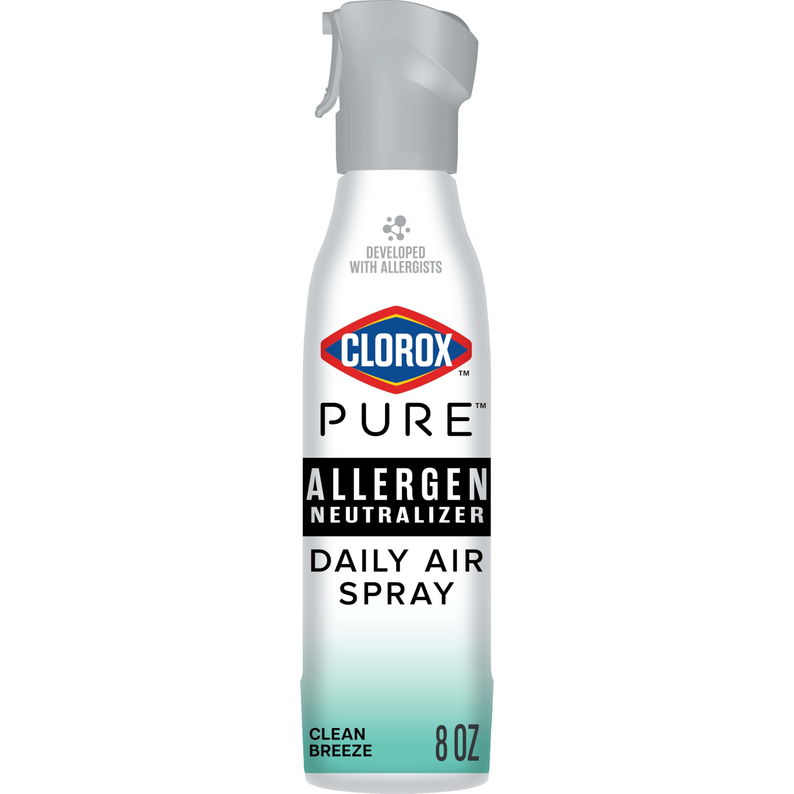Clorox Pure Allergen Neutralizer bottle front with Clean Breeze scent for daily use.