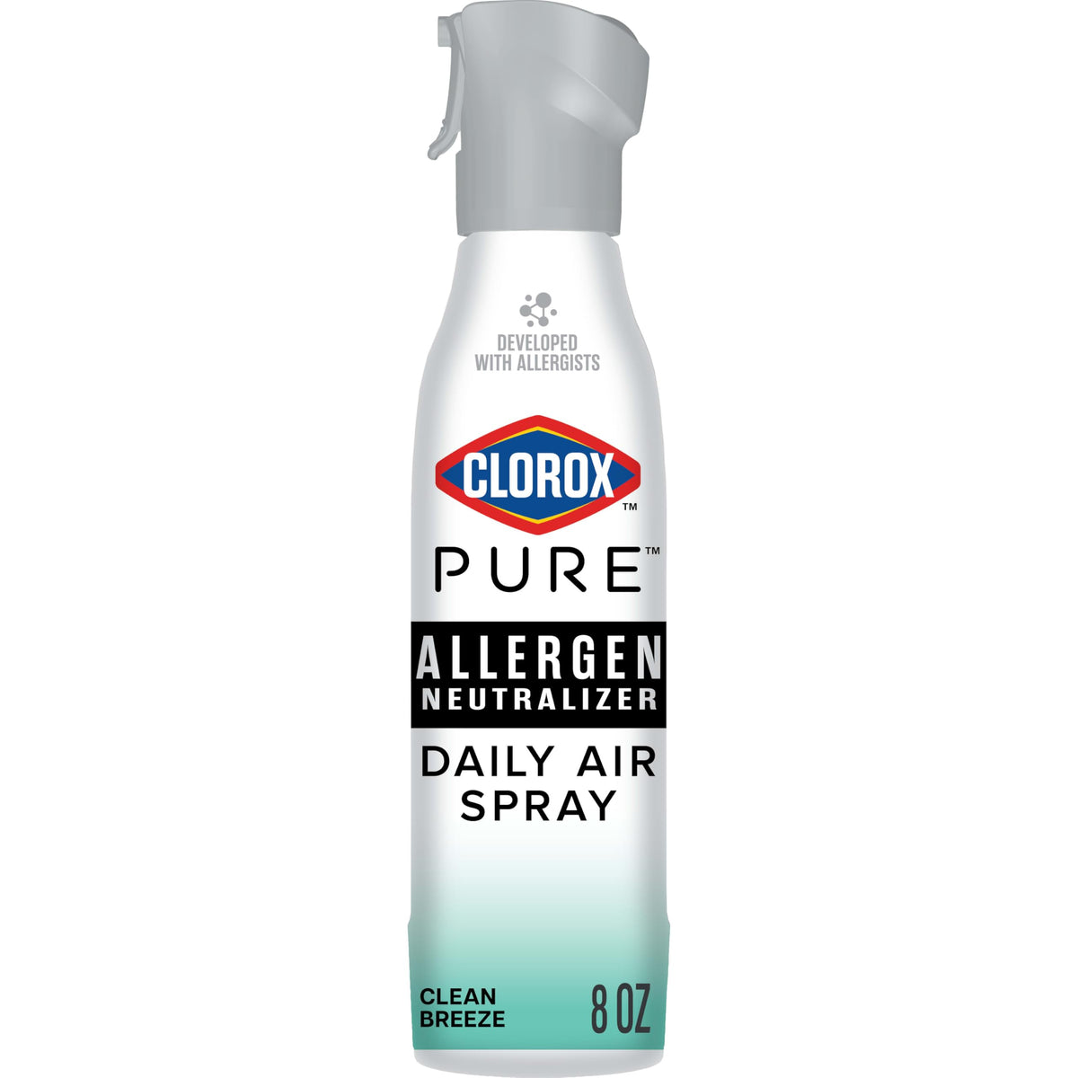Clorox Pure Allergen Neutralizer bottle front with Clean Breeze scent for daily use.