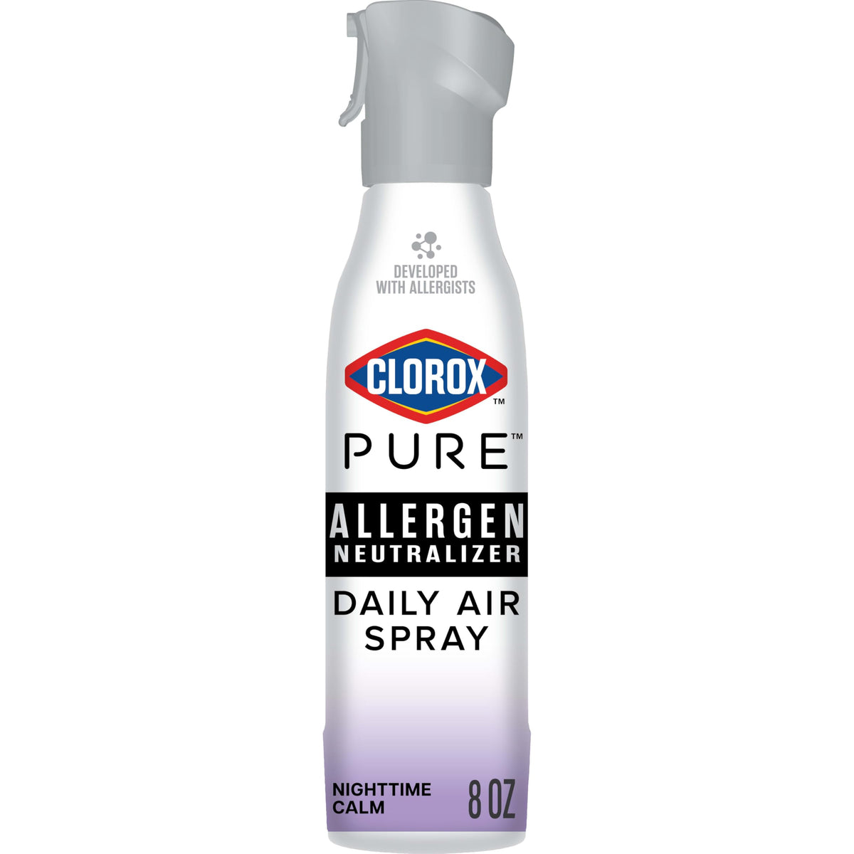 Clorox PURE Allergen Neutralizer bottle with Nighttime Calm, reducing common indoor allergens